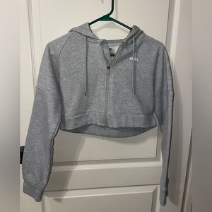 Womens Small Grey Cropped Ayble Zip Up